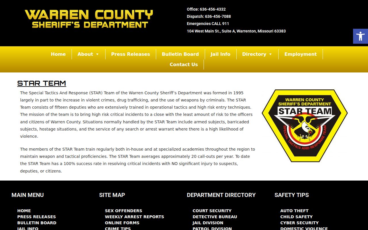 Sheriff STAR Team official service description